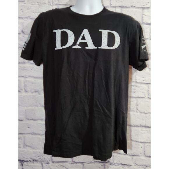 Grunt Style Black White DAD Graphic Shirt Large Lightweight Soft Short Sleeves - Picture 1 of 4